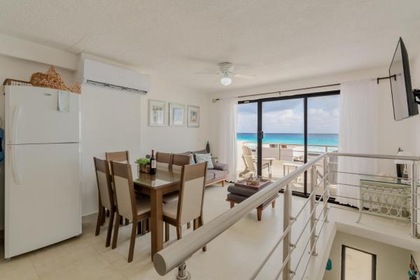 Cancun Hotel Zone -2 BR Beachfront, Bright and Spacious, Rezervasyon Daire Quintana Roo Havuzlu Oteller, Yüzme Havuzu
