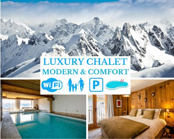 NEW Luxury Chalet Sapins - PRIVATE POOL- Mountains VIEW - Family & Comfort - SPECIAL LAUNCH OFFER, Rezervasyon Şale Tarentaise Valley Havuzlu Oteller, Yüzme Havuzu
